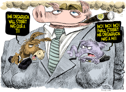 MUY DENTRO DE LOS BOLSILLOS DE WALL STREET  by Daryl Cagle