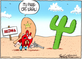 LEY DE INMIGRACION DE ARIZONA  by Bob Englehart