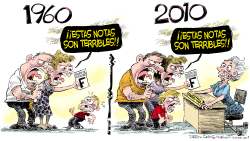 MAESTROS EN 1960 Y 2010  by Daryl Cagle