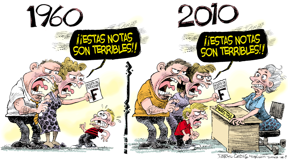  MAESTROS EN 1960 Y 2010  by Daryl Cagle