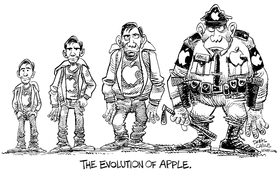  THE EVOLUTION OF APPLE COMPUTER by Daryl Cagle