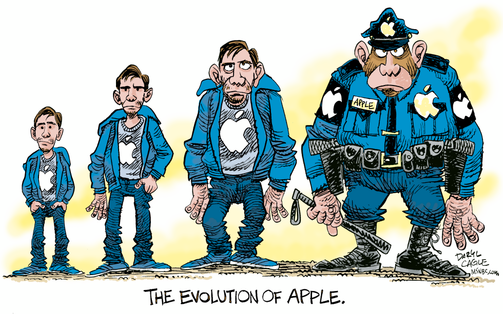  THE EVOLUTION OF APPLE COMPUTER  by Daryl Cagle