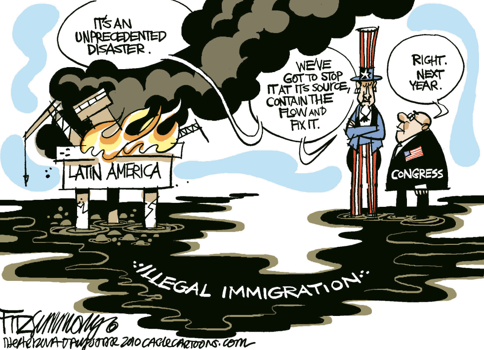  GULF SPILL-IMMIGRATION  by David Fitzsimmons