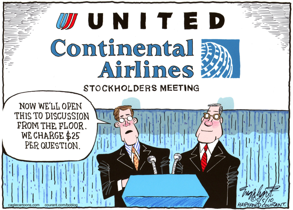  UNITED/CONTINENTAL AIRLINES MERGER by Bob Englehart