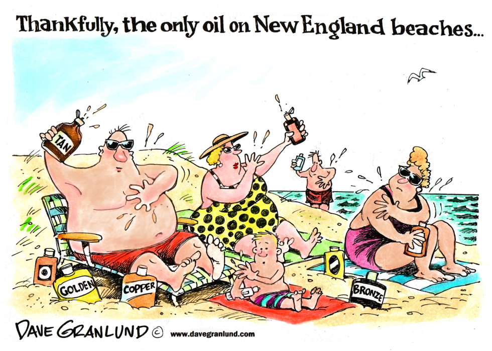  OIL ON NEW ENGLAND BEACHES by Dave Granlund