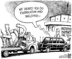 LOCAL OBAMA VISITS BUFFALO FACTORY by Adam Zyglis