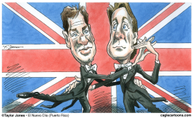 NICK CLEGG Y DAVID CAMERON  by Taylor Jones