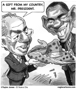 FELIPE CALDERON AND BARACK OBAMA by Taylor Jones