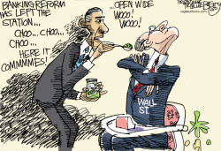 SHOVING BANK REFORM by Pat Bagley