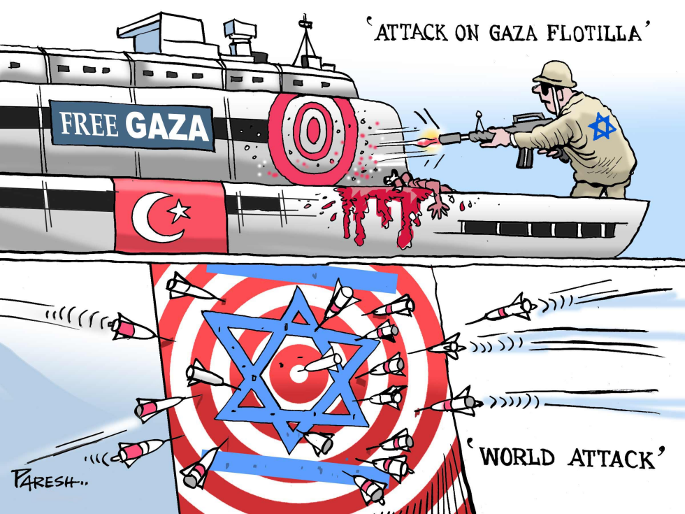  ATTACKING GAZA FLOTILLA by Paresh Nath