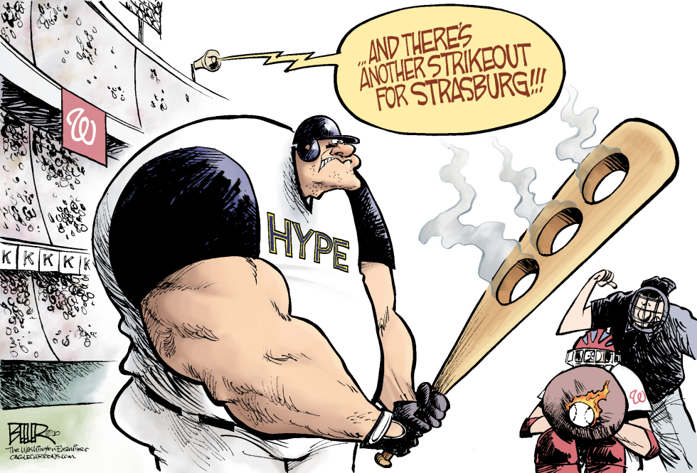  STRASBURG DEBUTS by Nate Beeler