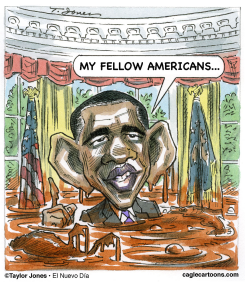 OBAMA IN THE OILY OFFICE  by Taylor Jones