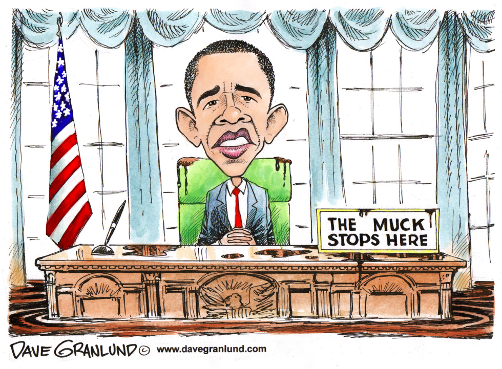  OBAMA DESK AND BP SPILL by Dave Granlund