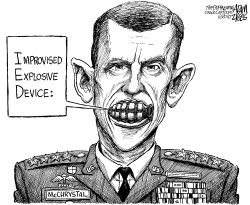 MCCHRYSTAL SHOWS HIS TEETH by Adam Zyglis