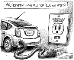 OBAMA PLUG THE HOLE by Adam Zyglis