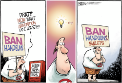 GUN BAN BATTLE by Nate Beeler