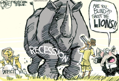 RECESSION RHINO by Pat Bagley