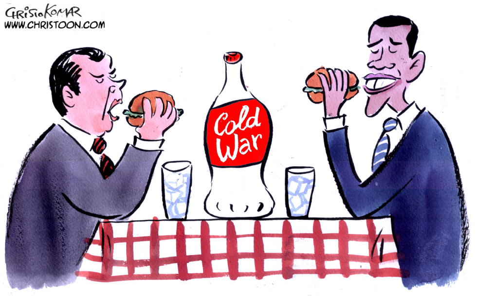  BURGER  TIME FOR OBAMA AND MEDVEDEV  by Christo Komarnitski