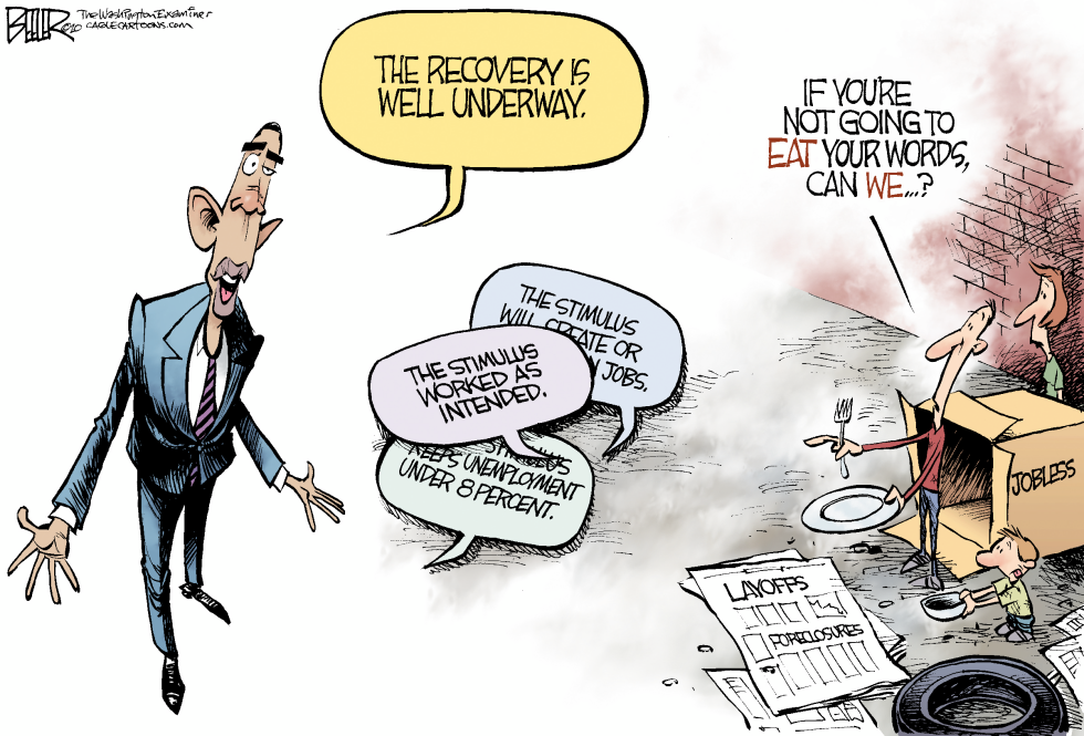  OBAMA ON THE ECONOMY by Nate Beeler