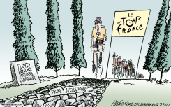 DRUG ALLEGATIONS TOUR DE FRANCE by Mike Keefe