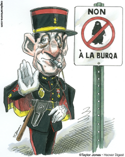 NICOLAS SARKOZY - NON A LA BURQA  by Taylor Jones