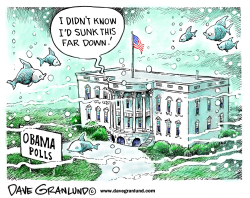 OBAMA SINKING IN POLLS by Dave Granlund