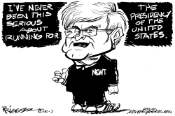 RUN NEWT, RUN by Milt Priggee