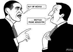 OBAMA MEETS CAMERON by Rainer Hachfeld