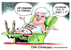 NEWT GINGRICH RUNNING IN 2012 by Dave Granlund