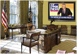 LA CASA BLANCA LE TEME A FOX NEWS  by Daryl Cagle