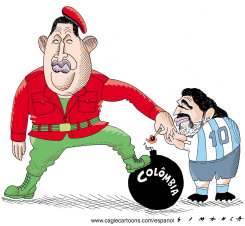 CHAVEZ, MARADONA Y COLOMBIA  by Osmani Simanca