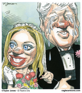 CHELSEA CLINTON AND DAD IN FULL EMOTE  by Taylor Jones