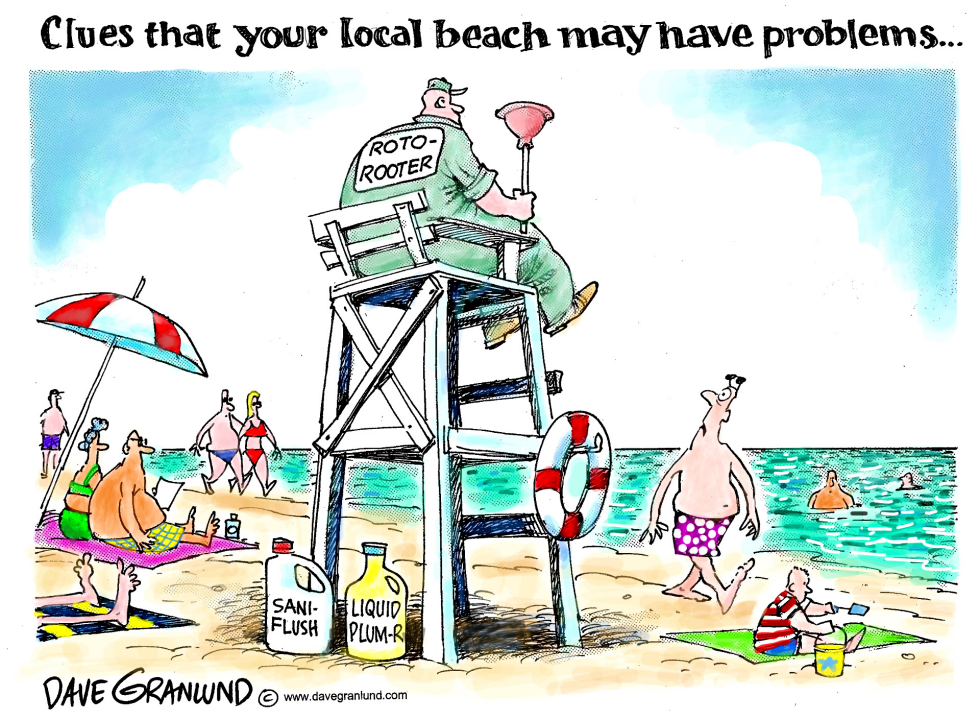  BEACHES AND CONTAMINATION by Dave Granlund