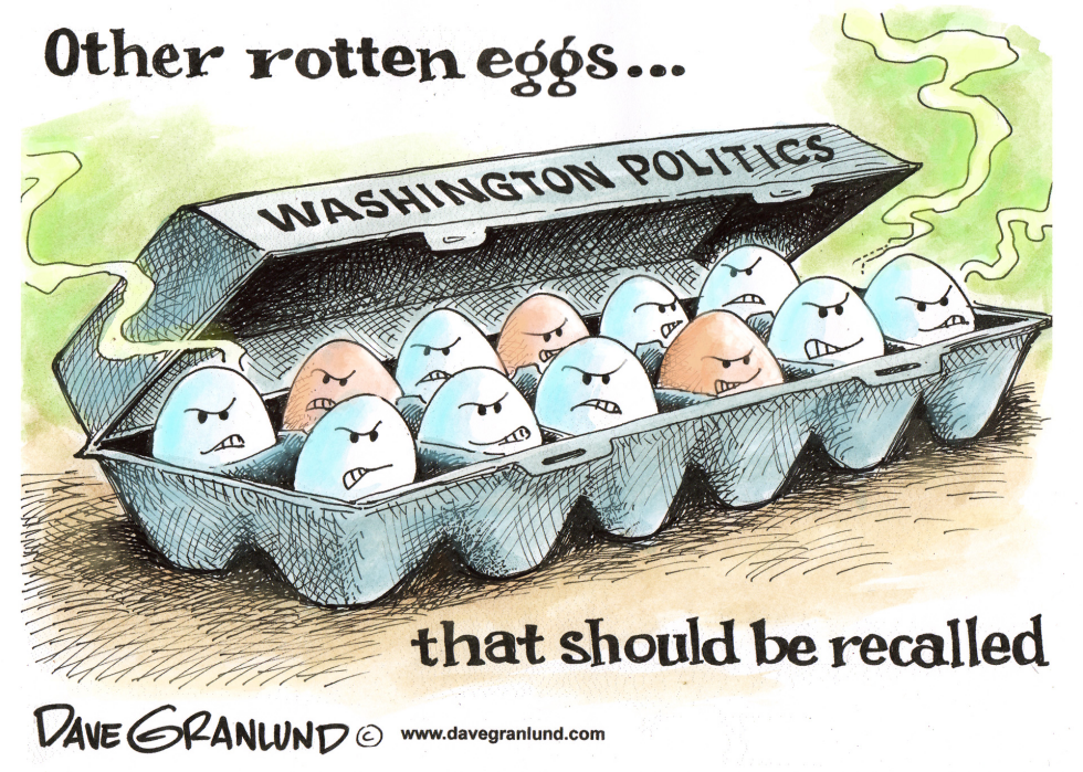  EGG RECALL AND POLITICS by Dave Granlund