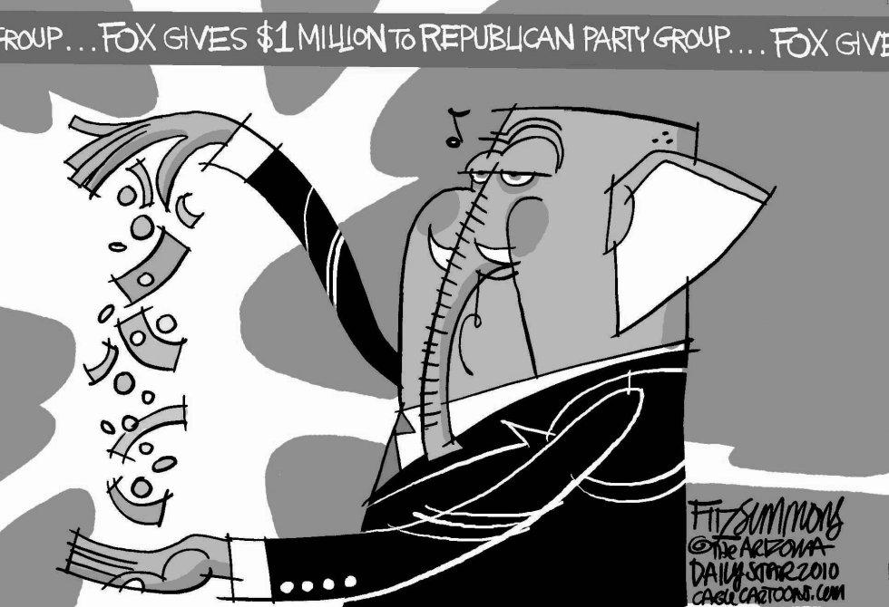  FOX GIVES MILLION TO GOP by David Fitzsimmons