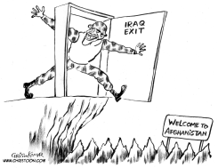 IRAQ EXIT - B&W by Christo Komarnitski