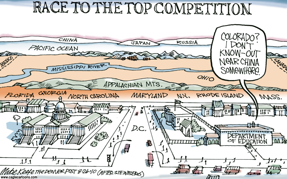  LOCAL CO RACE TO THE TOP by Mike Keefe