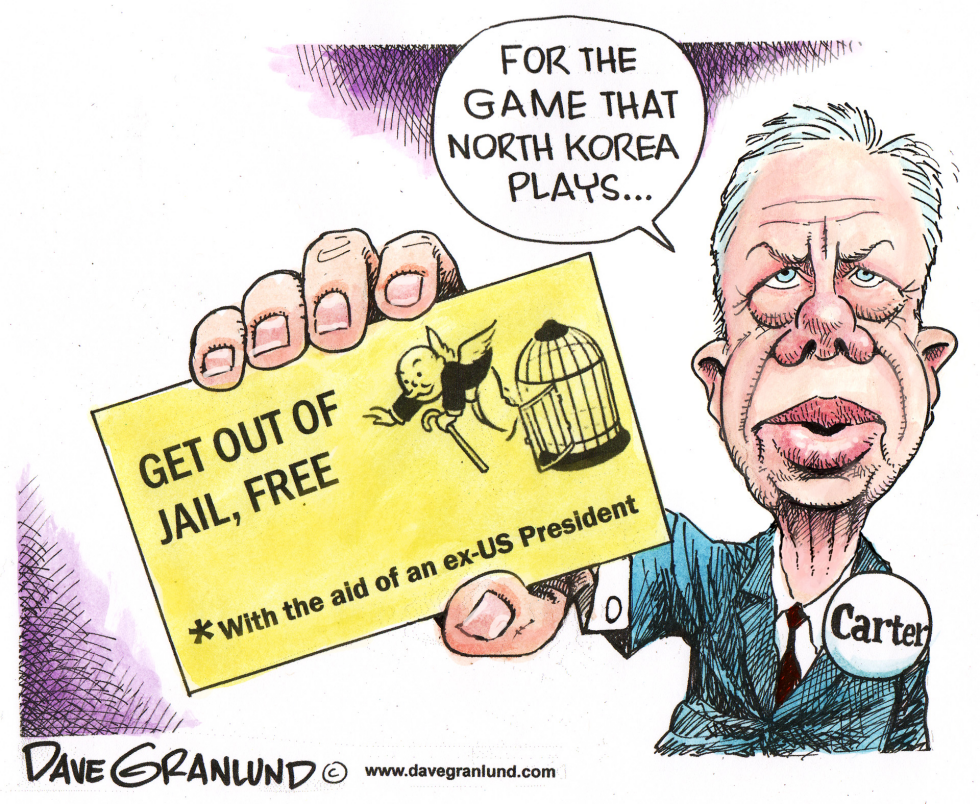  CARTER AND NORTH KOREA PRISONERS by Dave Granlund