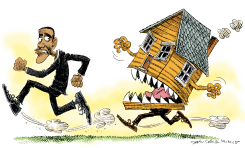 OBAMA Y LA CRISIS DE VIVIENDA  by Daryl Cagle