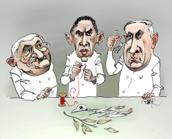 OBAMA, ABBAS, NETANYAHU by Riber Hansson