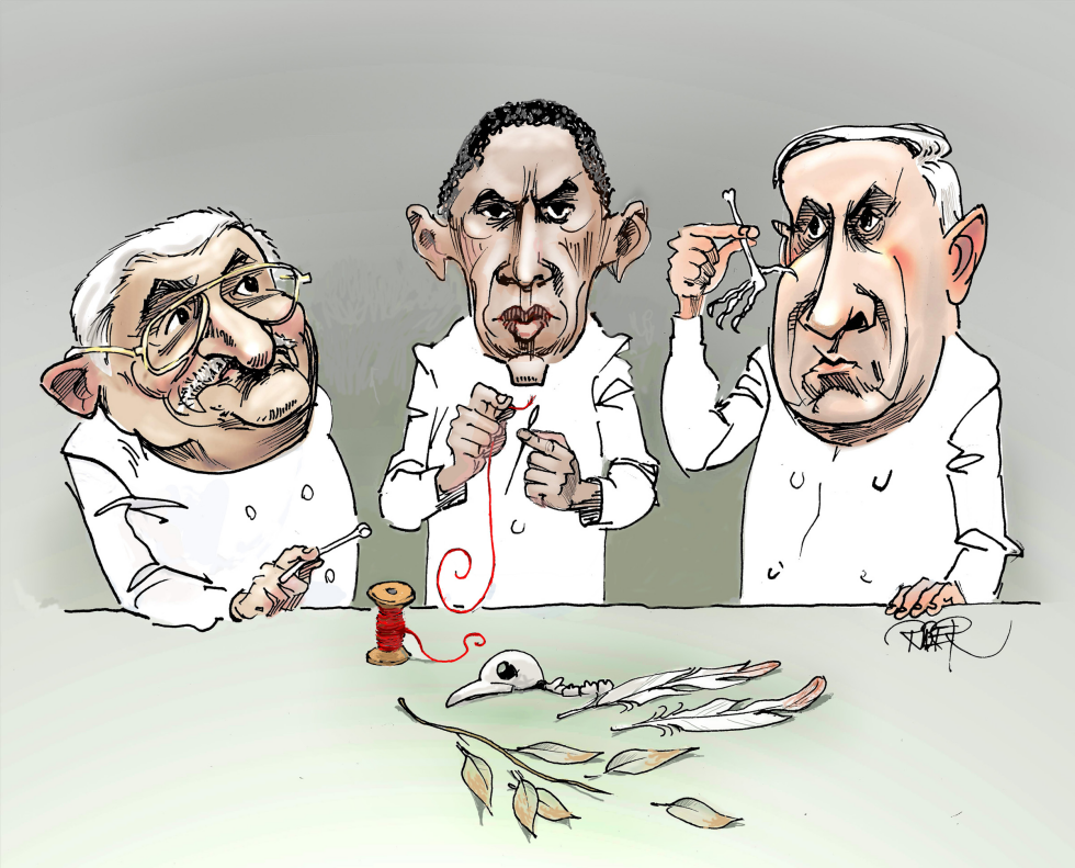  OBAMA, ABBAS, NETANYAHU by Riber Hansson