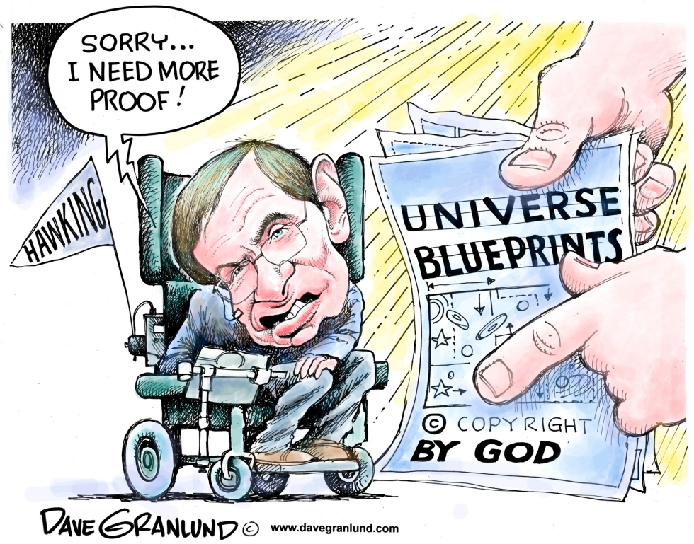  STEPHEN HAWKING VS GOD by Dave Granlund