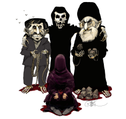 AHMADINELAD, KHAMENI AND IRANIAN WOMAN by Riber Hansson