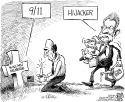 HIJACKING THE MEMORIAL by Adam Zyglis