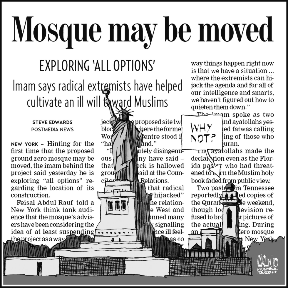  MOSQUE MAY BE MOVED by Aislin