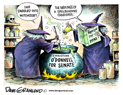 CHRISTINE O'DONNELL AND WITCHCRAFT by Dave Granlund