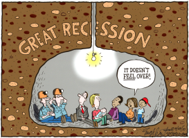 GREAT RECESSION OVER  by Bob Englehart