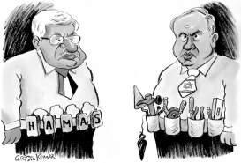 ISRAEL-PALESTINIAN BELTS - GRAYSCALE by Christo Komarnitski