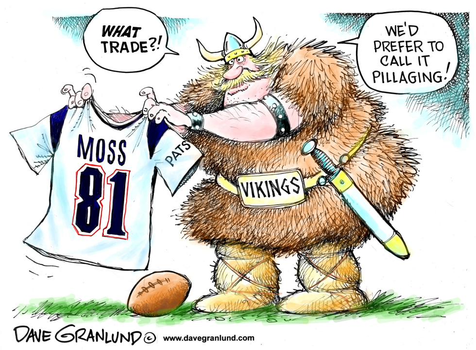  PATRIOTS TRADE MOSS TO VIKINGS by Dave Granlund