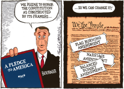 A PLEDGE TO AMERICA by Bob Englehart